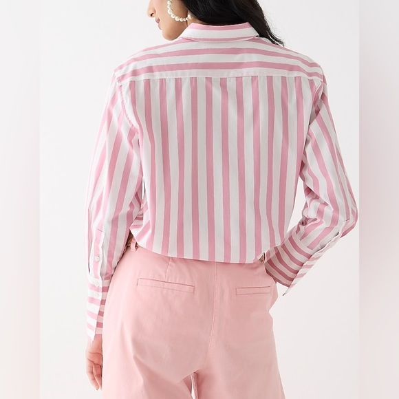 J. Crew | Pink & White Bold Striped Garçon Shirt | Size 6 - Picture 4 of 10